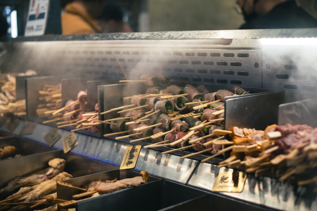 Photo Grilled skewers