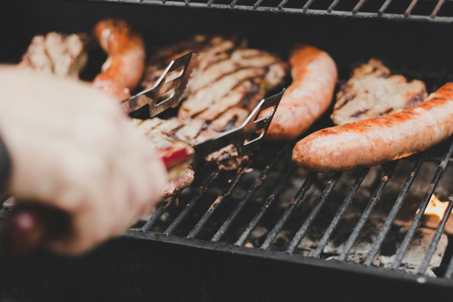 grilling pork meat